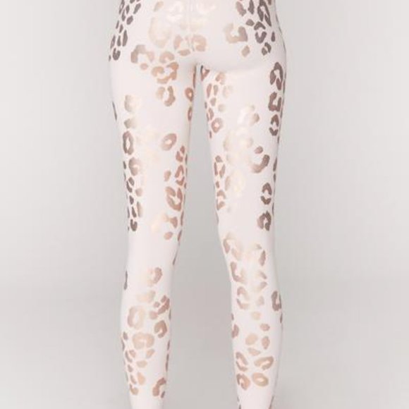 NWT! Spiritual Gangster Lux Cheetah High Waist Leggings, Pink & Gold, Small - Picture 6 of 10